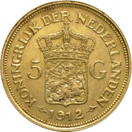 Netherlands 5 Guilder Gold Coin - peninsulahcap